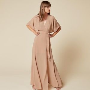Reformation Winslow Wrap dress in Buff Size S